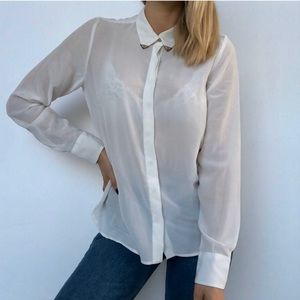 ZARA SHEER WHITE BLOUSE